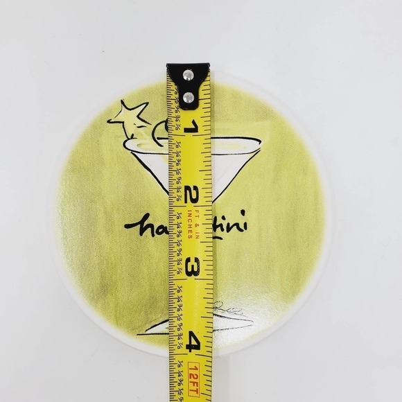 16. Ceramic Martini Mistletoe Mimosa Round Holiday Party Coasters Set of 4 - Picture 9 of 13